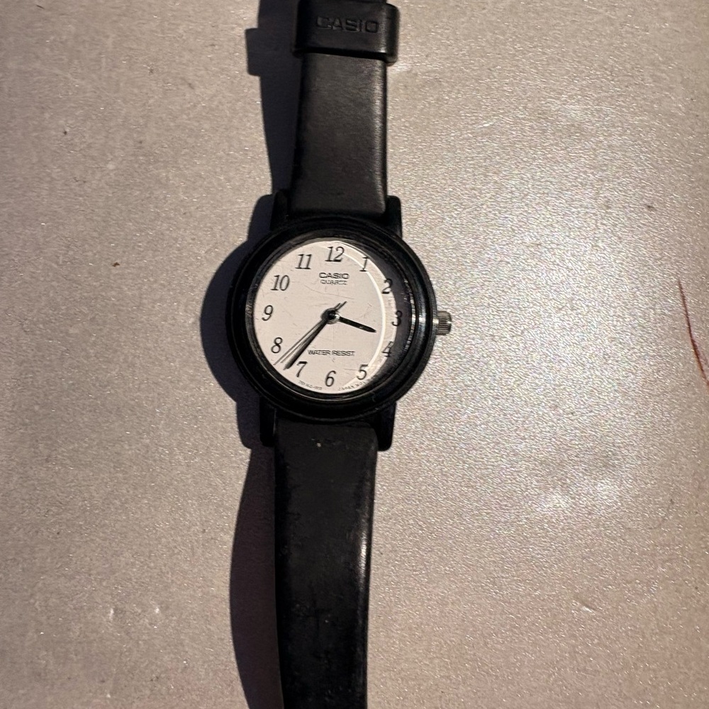 Casio Black and White Analog Watch